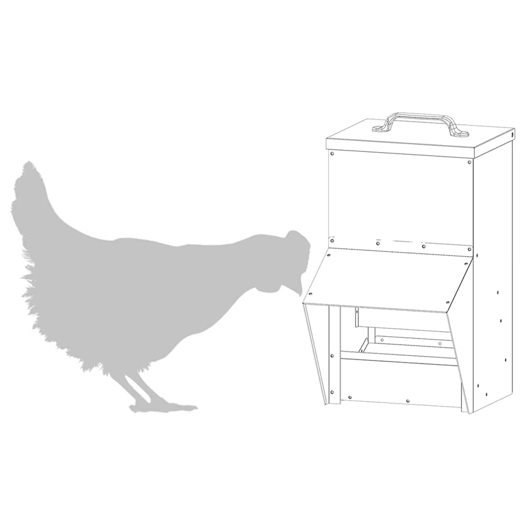 Chicken Feeder Silver 20 x 25 x 35 cm Galvanized Steel