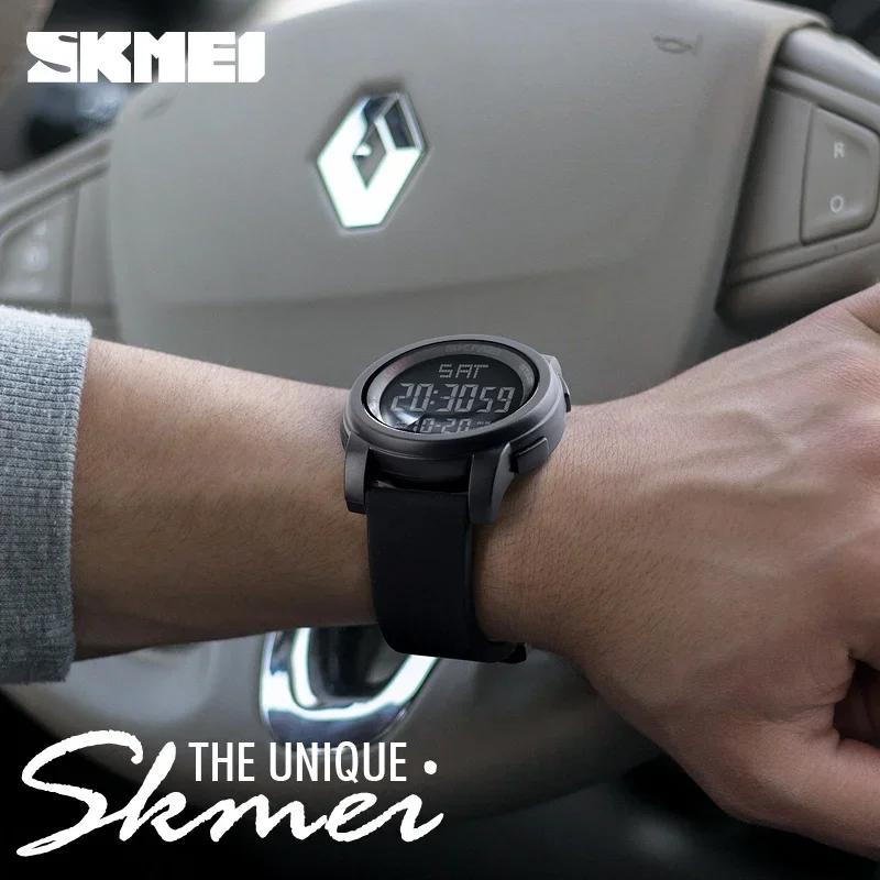 Многофункциональные цифровые часы Skmei Reloj Hombre Спортивные часы Мужские Будильник 5 Бар Водонепроницаемые часы 1257