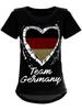 Girls Reversible Sequins Germany T-shirt with Heart World Cup 2018