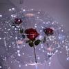 LED light rose bouquet transparent wave balloon, suitable for weddings, anniversaries, birthdays, Valentine's Day, bridal shower