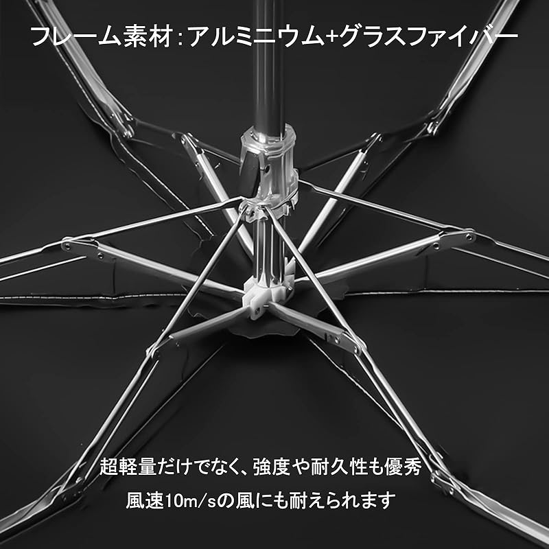 Moesora Folding Umbrella Parasol Plain Color Super Lightweight UV Cut 198g-200g Compact Ladies Folding Parasol Sun Protection For Both Rain and Shine