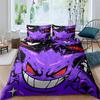 CustomizableAnime Gengar Printed Bedding Set 3 Piece Soft Microfiber Duvet Cover Set Teens Game Room Decor No Sheet No Filling
