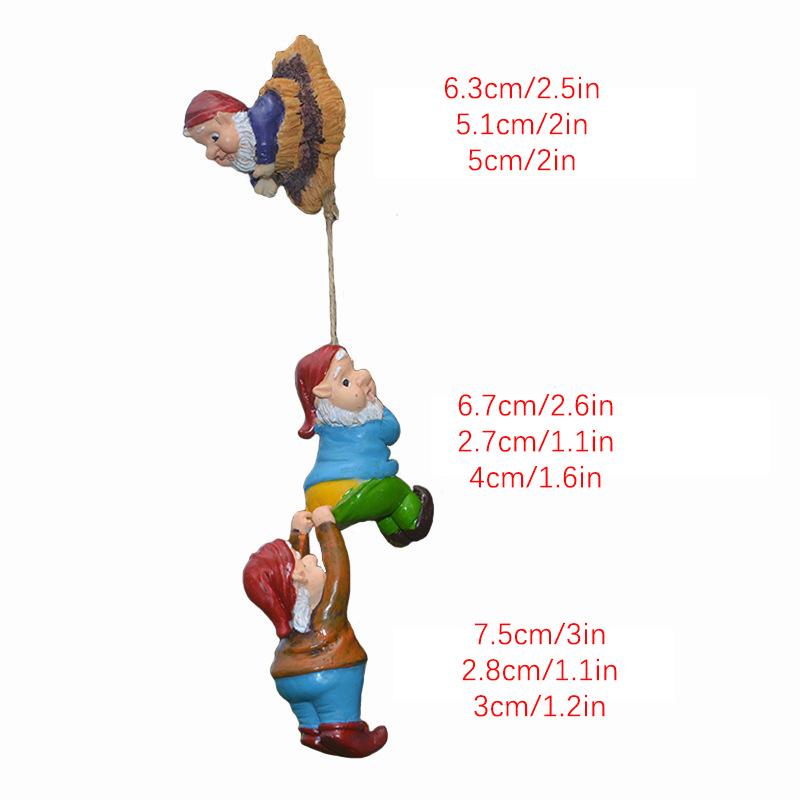 Скульптура из смолы «Скалолазающий гном», белая борода, художественная статуэтка гнома, эльфийские украшения, подвесная статуя на дереве, украшение для сада и дома, наружное украшение