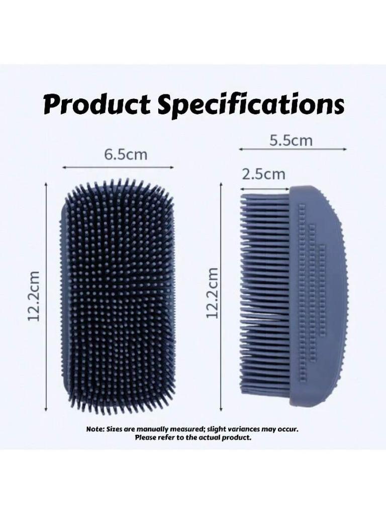 1Pc 3-Head Silicone Bath Massage Brush with Fur Removal for Cats/Dogs - Collects 96% Wet Hair during Washing - Grooming Tool