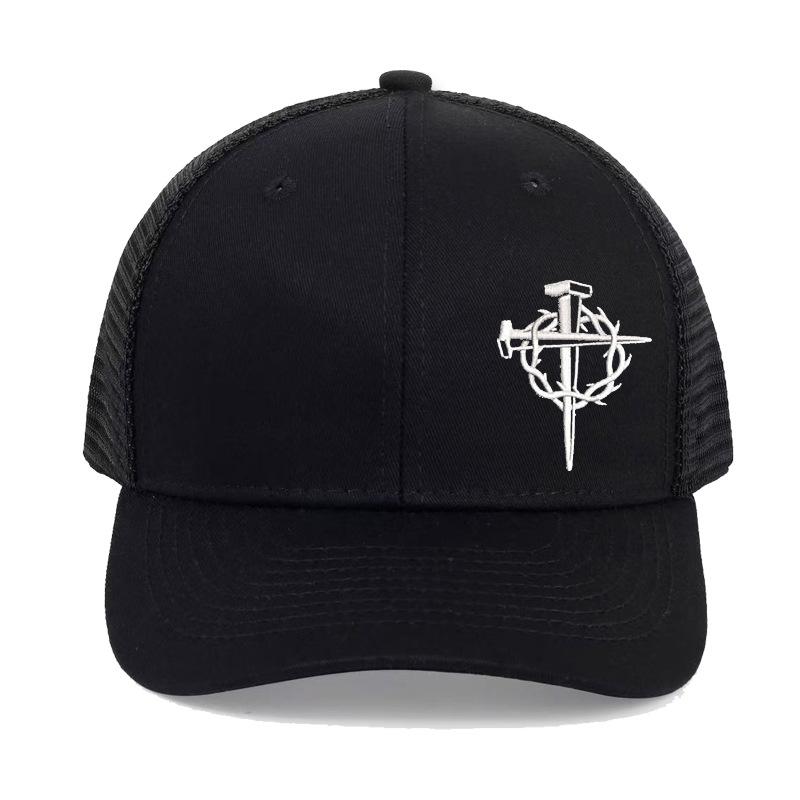 Hot Sale Wire Cross Embroidery Baseball Cap Slightly Bent Mesh Summer Men's and Women's Medium Purple Outdoor Sports Sun Hat