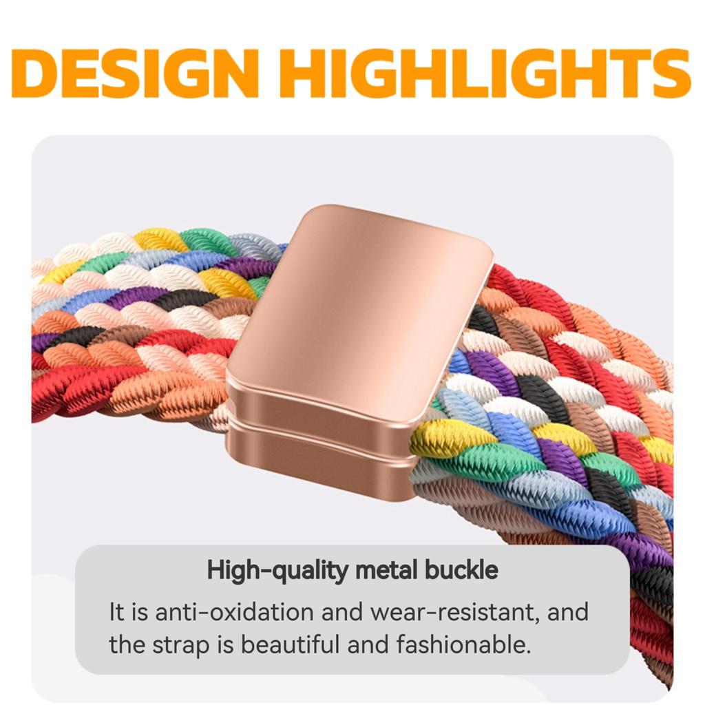 Braided Strap for Xiaomi Mi Band 8 Elastic Nylon Solo Loop Adjustable Watchbands Magnetic Buckle Correa Bracelet for Miband 8NFC