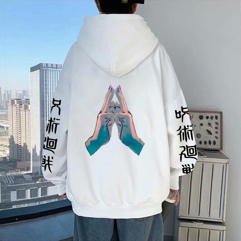 Japan Anime Trend Jujutsu Kaisen Graphic Hoodies Vintage Oversized Hooded Hip Hop Long Sleeves Cotton Hoodie Men Women Clothes