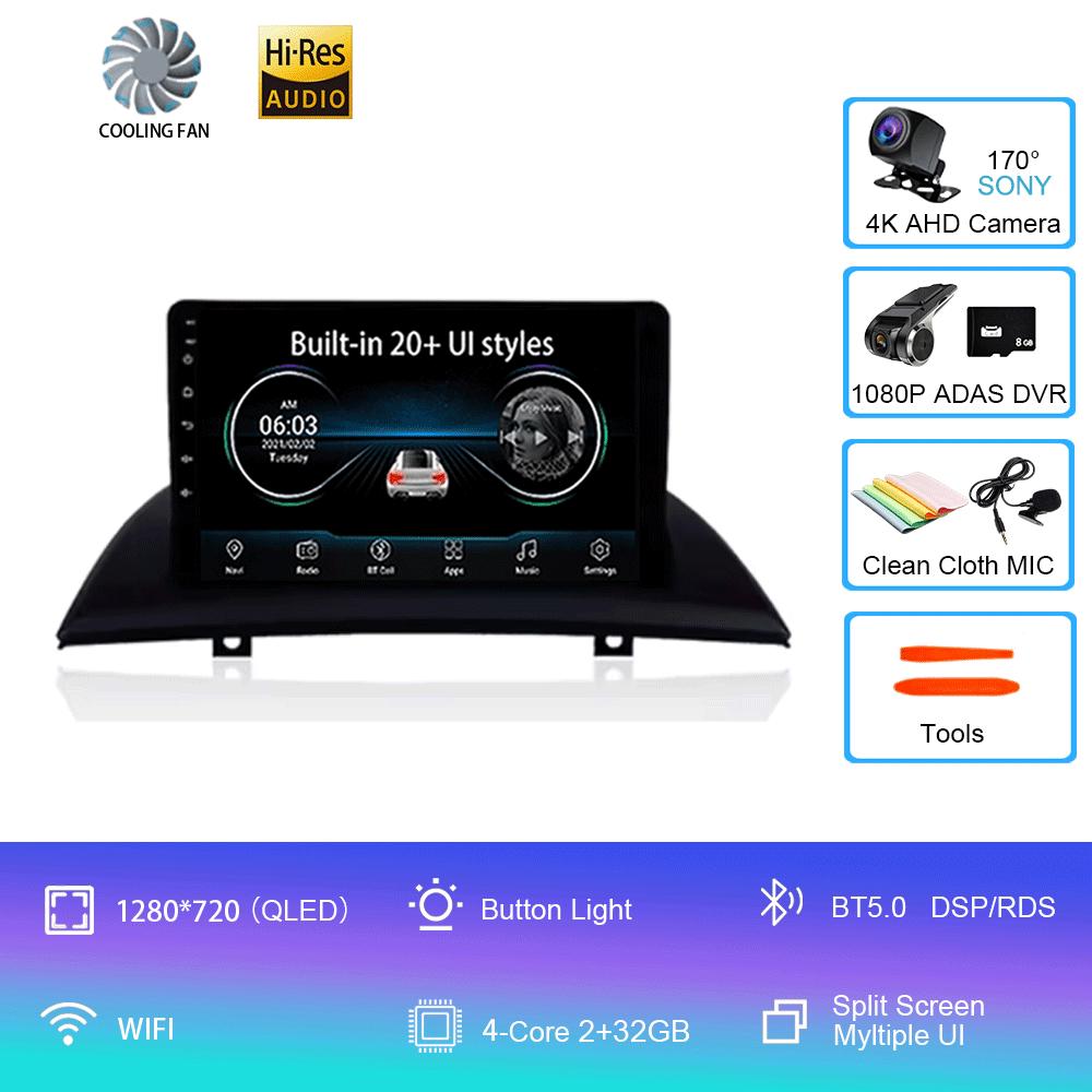 Для BMW X3 E83 2004 2005 2007-2012 9 дюймов Android 14 2din Радио DVD Автомобильный мультимедийный видеоплеер Навигация GPS 2 din dvd