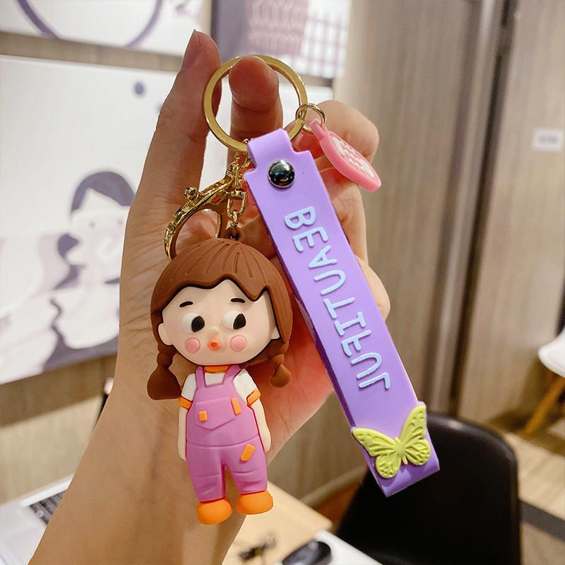 Adorable Doll Keychain Silicone Cute Cartoon Multicolor Key Accessory Gift