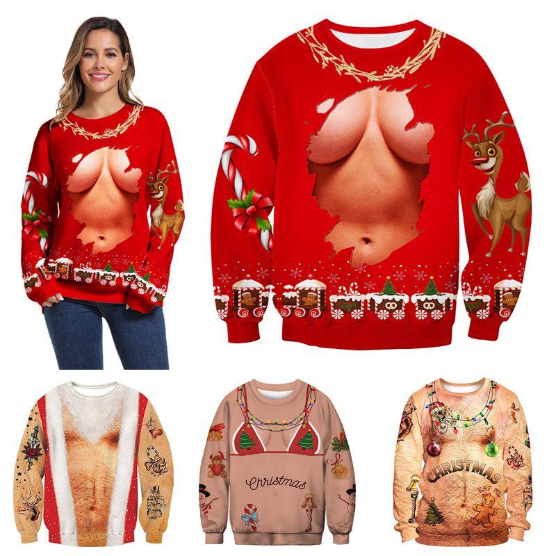 Уютная мужская рождественская толстовка с капюшоном с 3D-графическим принтом для праздничных торжеств