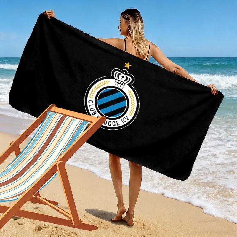Пляжное полотенце с принтом Club Brugge K.V, Большое, Мягкое, Быстросохнущее, для Пляжа, Кемпинга, Плавания