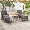 Day and Night - Day and Night Garden Dining Set 5 Pieces Synthetic Rattan Gray Acacia Wood