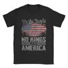 Мужские футболки 'No Kings In America' с флагом США, хлопковая одежда, короткий рукав, круглый вырез, футболки больших размеров