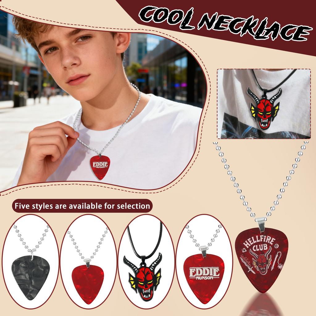 Модное ожерелье-медиатор, подарок для фанатов, готическое ожерелье, трендовое ожерелье-подвеска с ремешком