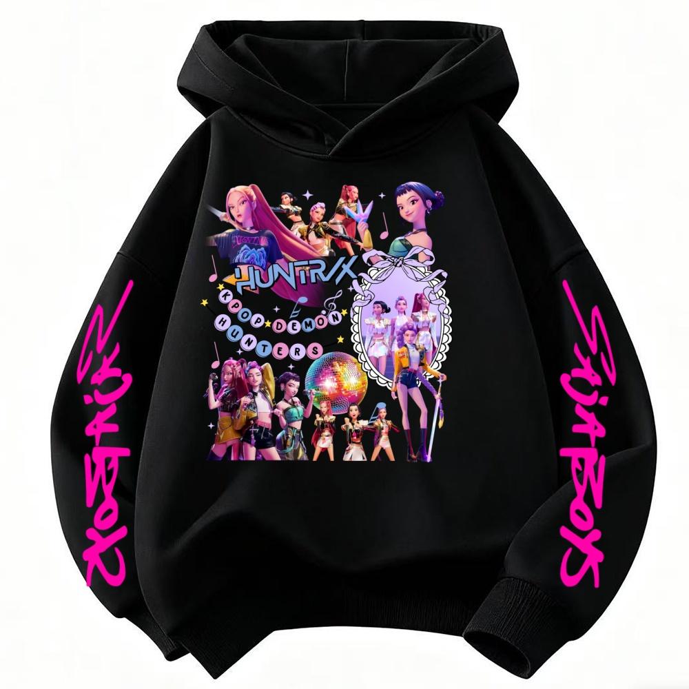 KPop Demon Hunters Hoodie Music Style Girls Fashion Casual Sweatshirt Christmas Kid K-Pop Demon Hunters Hoodies