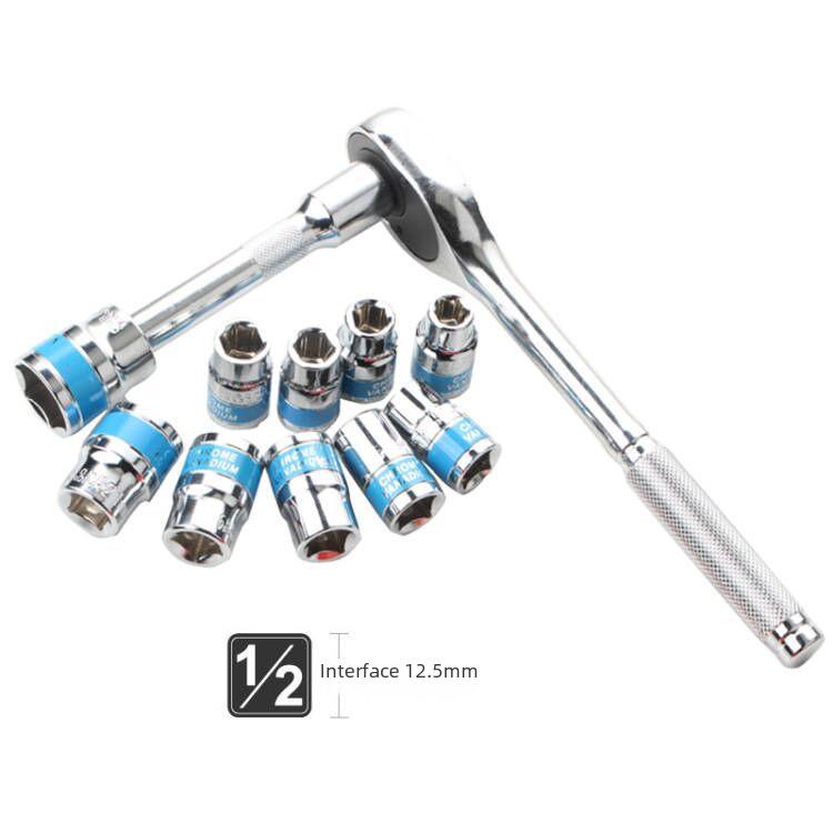 12-Piece Socket Wrench Repair Tool Set In Iron Box