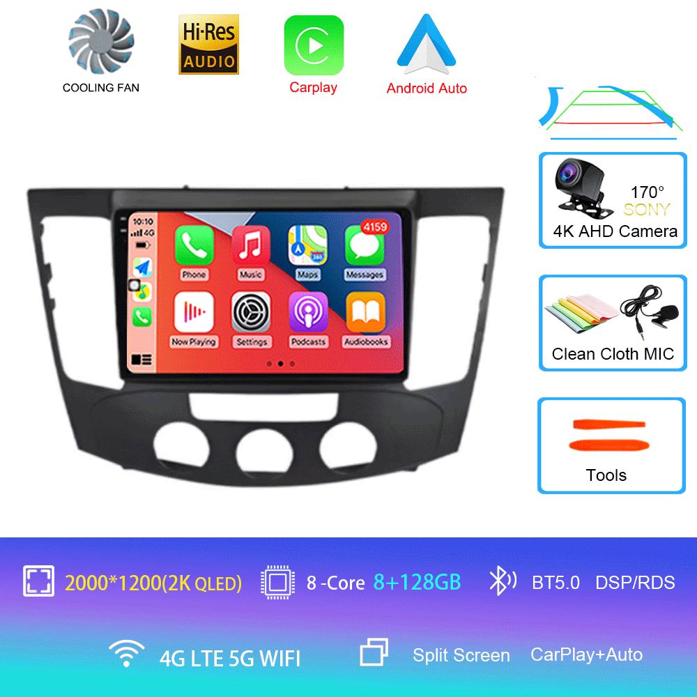 Автомобильное радио Android 14 Carplay Auto для Hyundai Sonata NF 2008-2010 2 Din Мультимедиа Видео Плеер Навигация GPS 2Din DVD Стерео