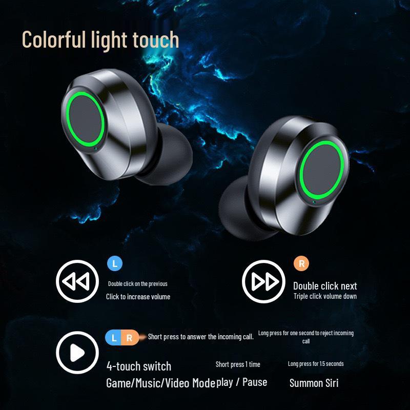 YD03 HD Mirror Digital Display Bluetooth Headset with Large Battery and Deep Bass