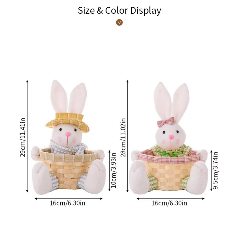 Корзина для хранения пасхальных яиц из ротанга, устойчивая основа, миска для конфет, пасхальная плетеная корзина для детей