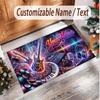 Music General Theme Soft Crystal Velvet Rug Custom Name & Text Print Non Slip Floor Rug for Bedroom Living Room