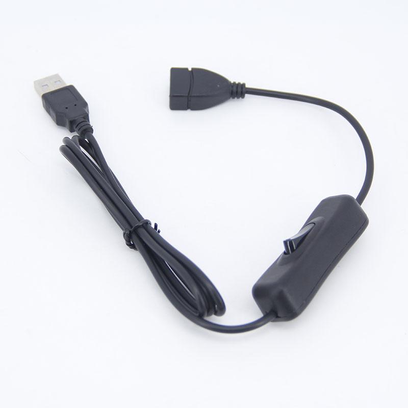 0,5 м 1 м 2 м USB-кабель 50 см USB 2.0 A Male to A Female удлинитель для зарядки черный кабель с кнопкой включения/выключения кабеля