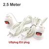 2.5m AC Power Cord Cable E27 LED Lamp Bulb Bases EU US Socket Wall Hanging Holder Switch Wire Extension for Pendant Hanglamp