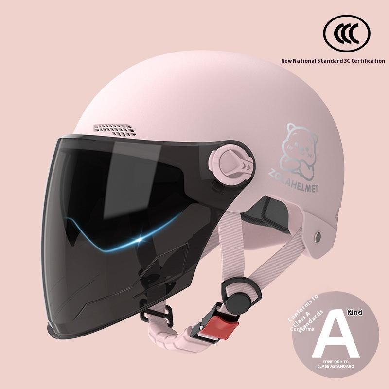 Bear Helmet, Electric Car, Half Helmet, Sunscreen for Women, Ventilated and Light, Wholesale with Ear Protectors, Warm In Winter