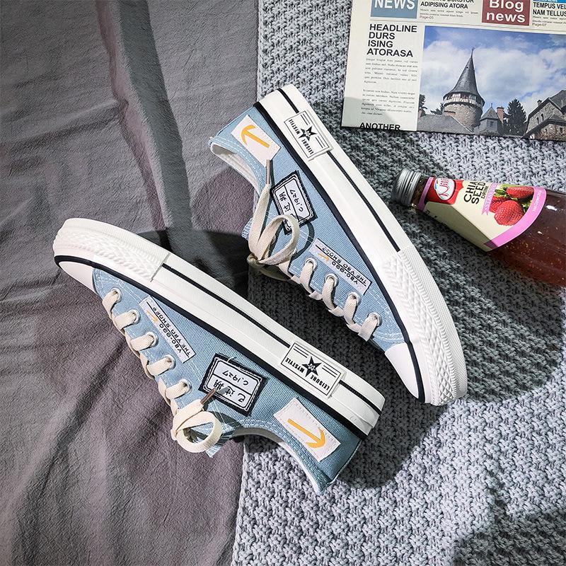 2024 Men's Korean Style Trendy Low-Top Canvas Shoes – Breathable, Casual, All-Match Sports Shoes for Students