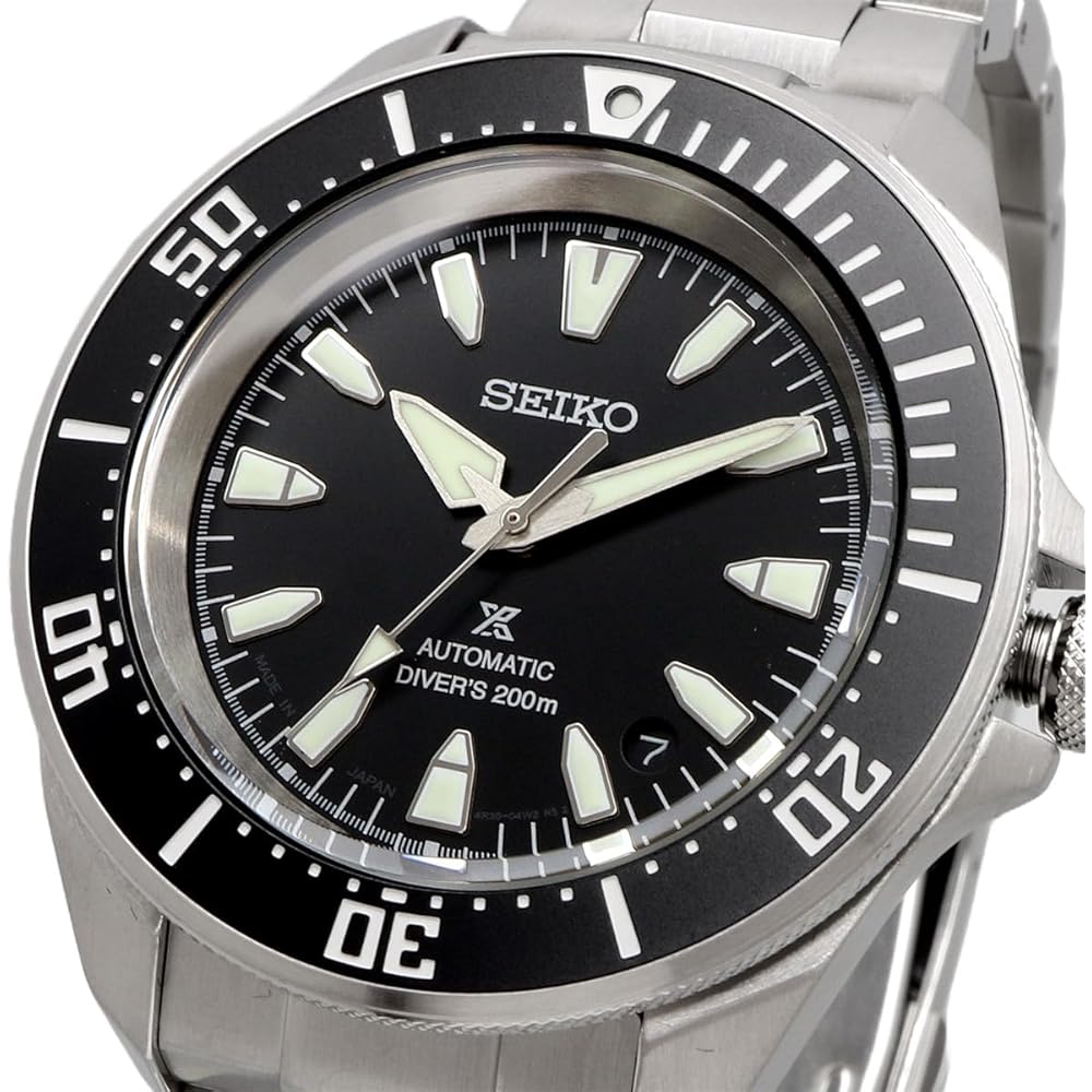 Seiko Prospex Samurai Diver's Watch Mechanical Automatic 200m Silver Black Dial Men's