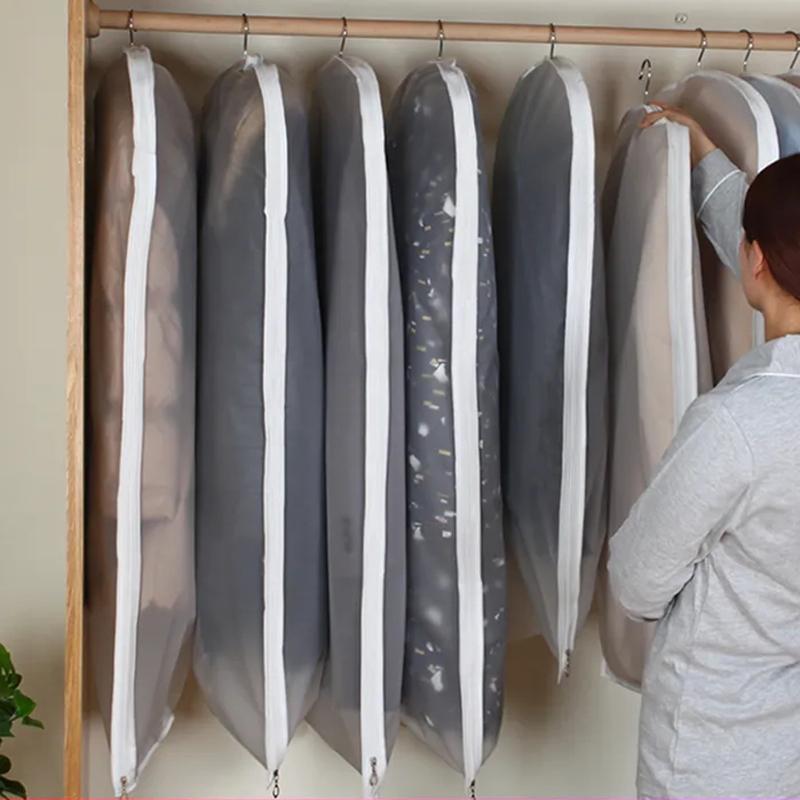 5 шт./лот, боковая молния, пылезащитный мешок для одежды, полупрозрачный PEVA, пылезащитный чехол для костюма, пальто, домашняя детская одежда, пылезащитный чехол