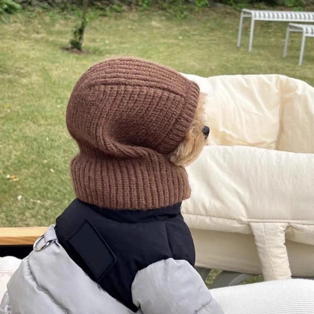 Fashion Dog Knitted Hat Soft Dog Head Cover Cute Cat Bear Hat  for Dog Cat
