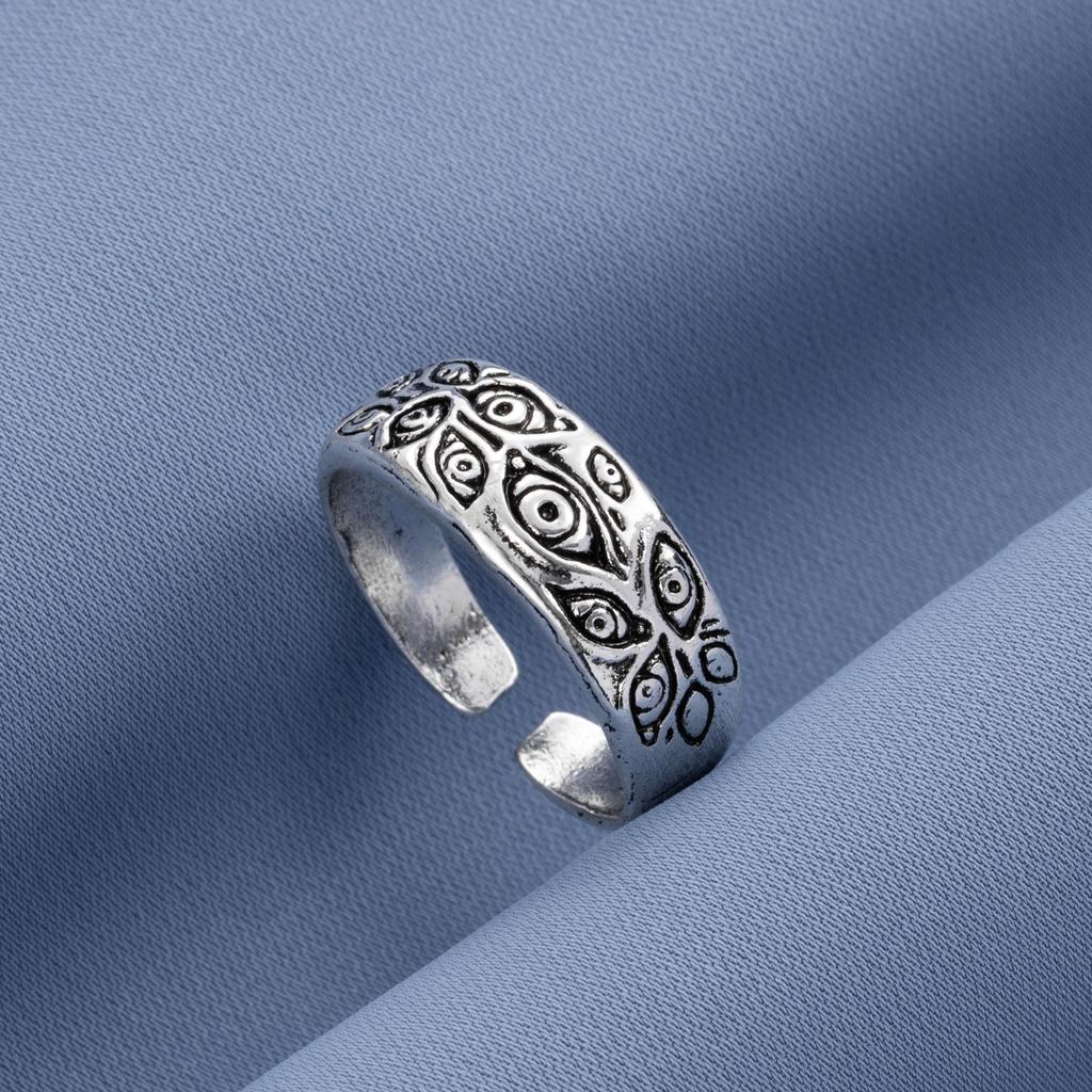 Vintage Punk Carved Eyes Mens Ring Finger Jewelry Hip Hop Rock Culture Ring Unisex Women Male Party Metal Rings Accessories