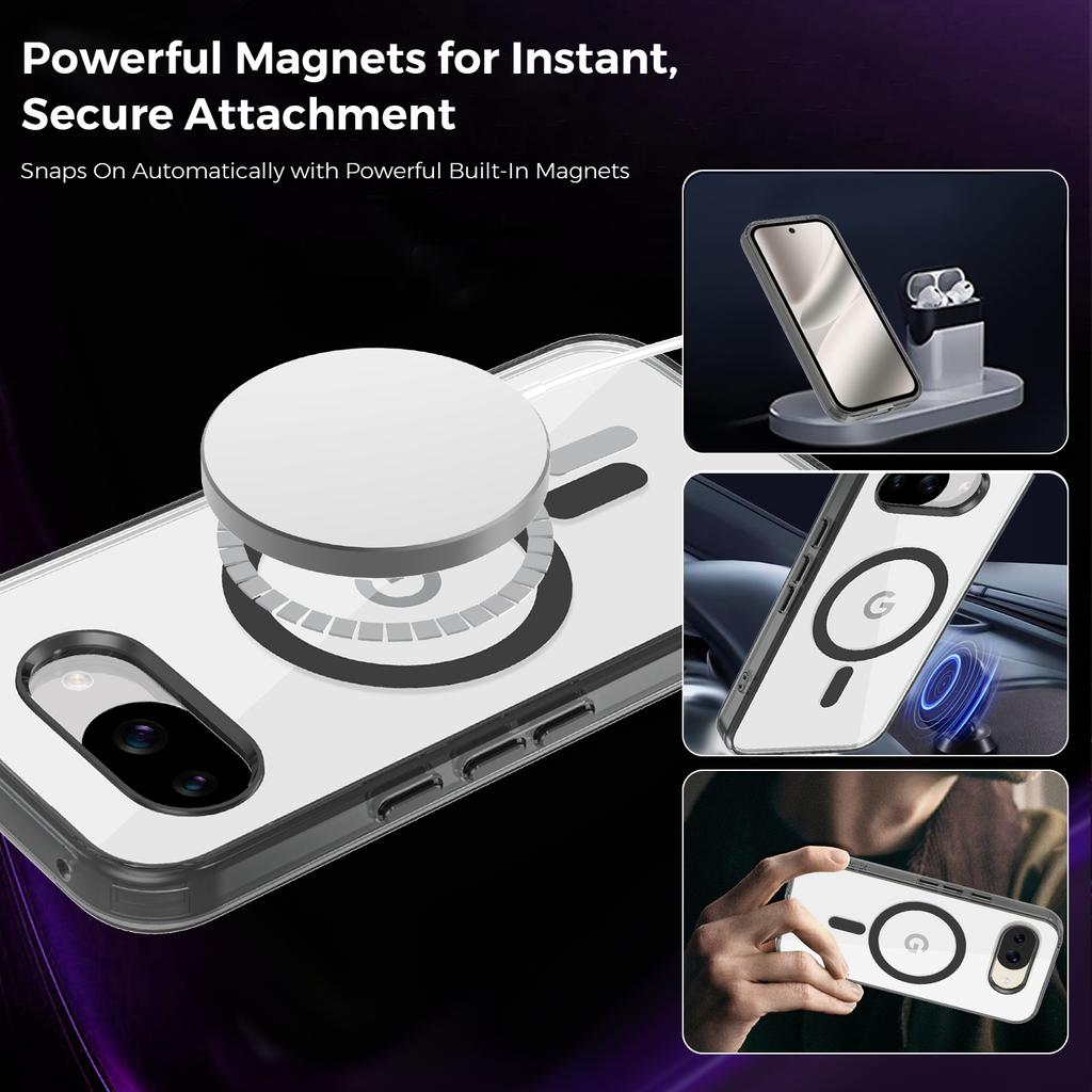 Clear Acrylic For Magnetic Case For Google Pixel 10 Pro XL 10A 9A Wireless Charging Shockproof Hard Bumper Cover