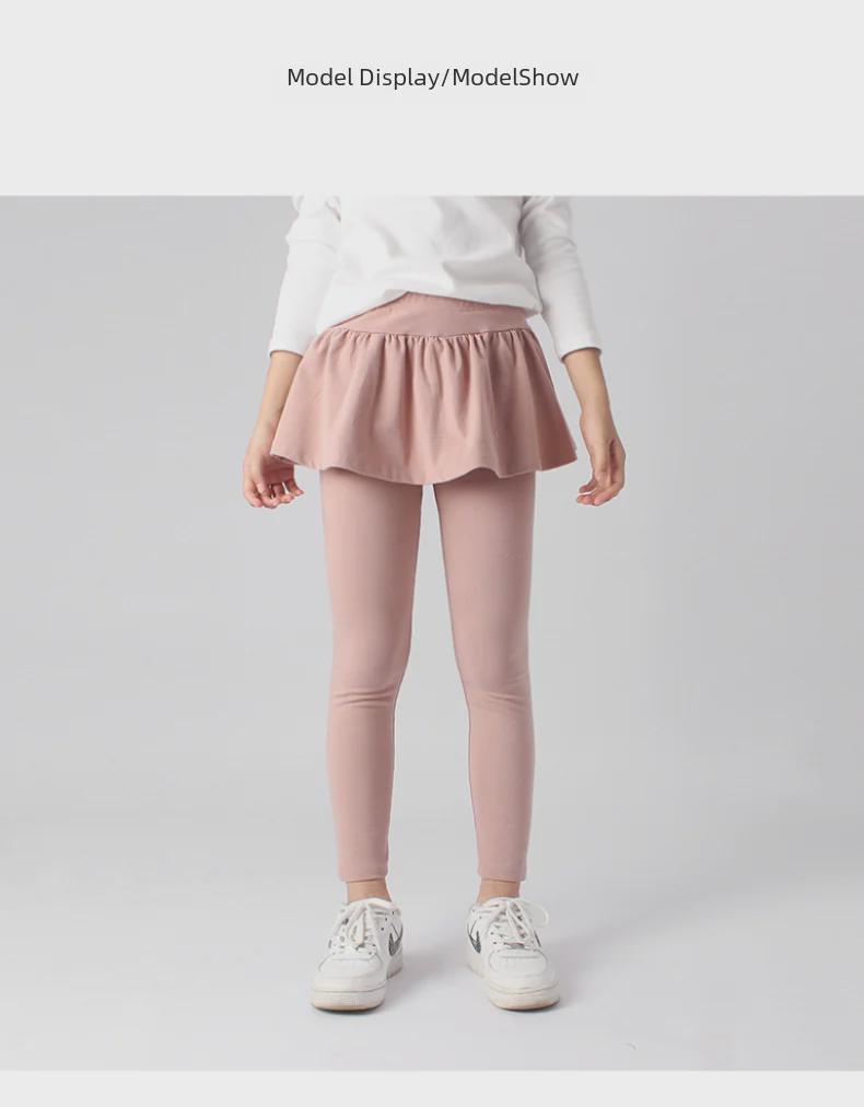 Весенние леггинсы в корейском стиле, однотонные юбки и брюки для девочек