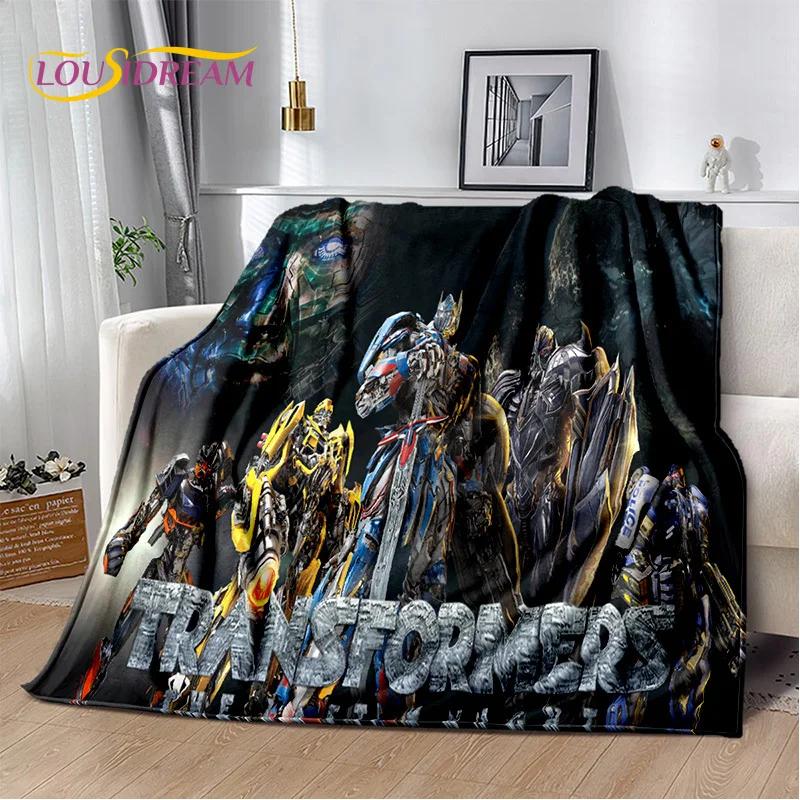 HD Cartoon T-Transformers Autobots 3D Soft Blankets,Keep Warm Throw Blanket for Picnic Beds Sofa Home Bedroom Gifts Kids Hiking