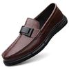 Fashion Men's Patent Leather Loafers  Business Shoes Hollowed Out and Breathable Men's Genuine Leather Casual Shoes Big Size 47 48