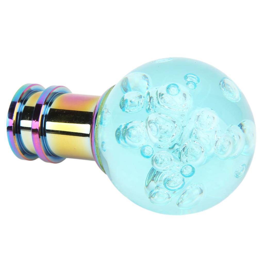 Gear Shift Knob with M8 M10 M12 Adapter Universal Acrylic Transparent Bubble Style Shifter Head for Car Light Blue