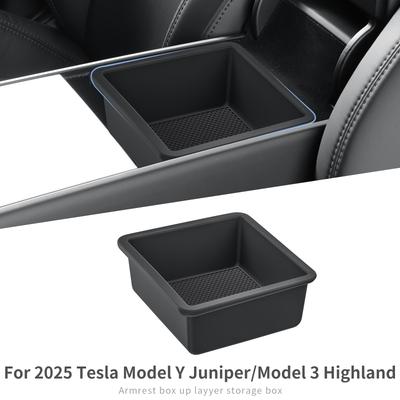 Для Tesla Model Y Launch 2025 Juniper/Model 3 Highland Автомобильная центральная консоль Подлокотник Ящик для хранения Лоток Аксессуары Организация