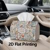1pc, 2d Flat Printing, Tissue Box Retro Art Floral Patterns Printed Tissue Box, Suitable for Napkin Storage In Cars, Kitchens, and Restaurants, Home D