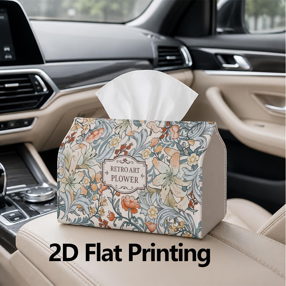 1pc, 2d Flat Printing, Tissue Box Retro Art Floral Patterns Printed Tissue Box, Suitable for Napkin Storage in Cars, Kitchens, and Restaurants, Home D