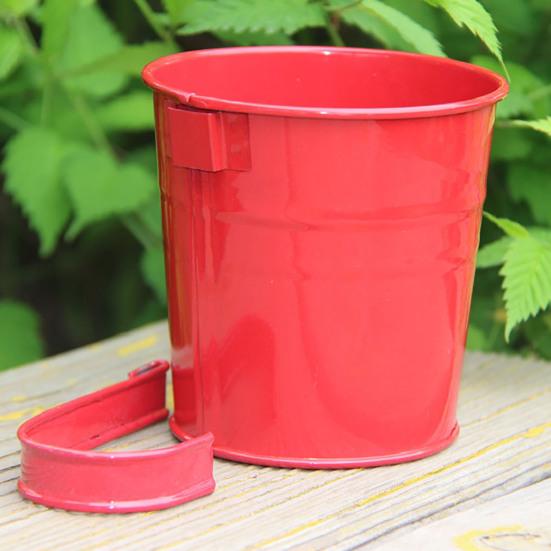 Цветочная корзина. Практичный прочный антидеформированный горшок в форме ведра со съемным крючком для патио.