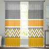 Желто-серые полосатые тюлевые шторы с геометрическим рисунком для гостиной, кухни, современные оконные занавески из вуали