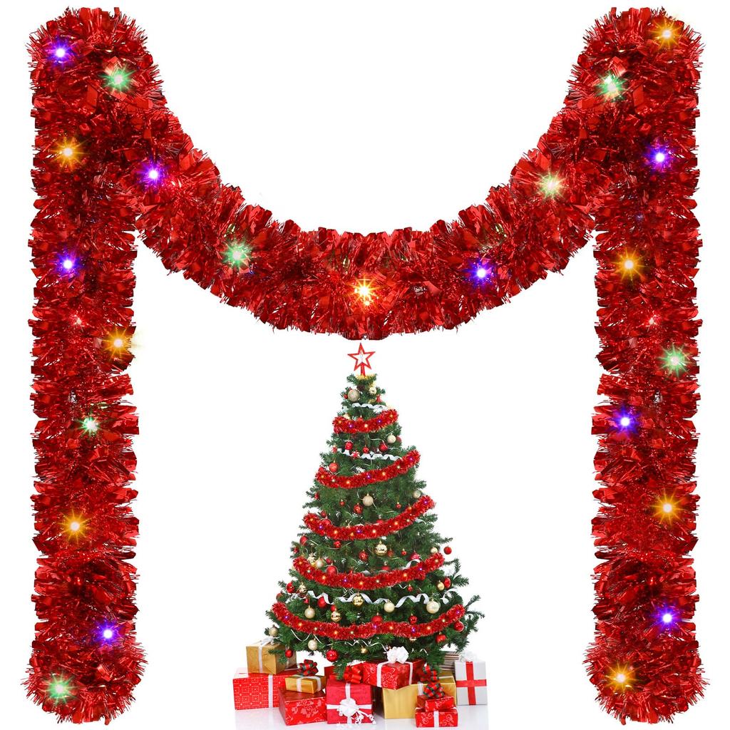 1/3pcs 5M Christmas Tinsel Garland Decorations,Indoor/Outdoor Hanging Party Decor for Tree, New Year's,Durable Festive Decor