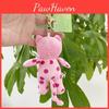 Cute Adorable Pink Polka Dot Plush Cat Keychain Doll Toy For Kids And Collectors