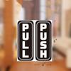 Self-Adhesive Door Sign Black Push Pull Stickers 2Set   Stores