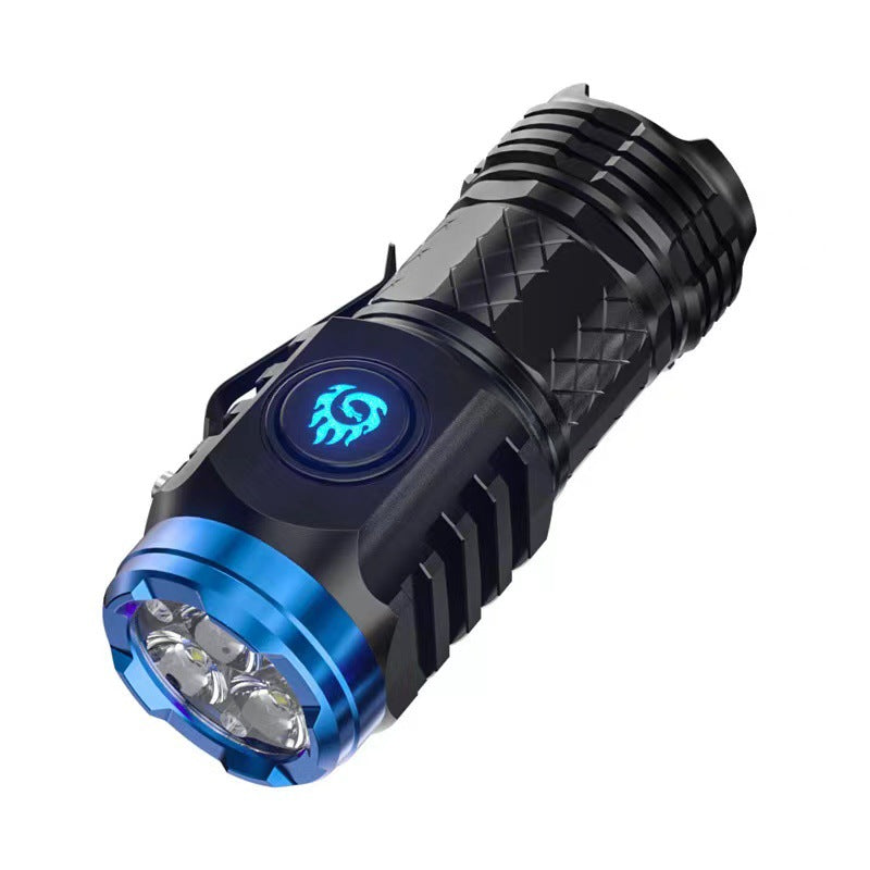 Three-Eyed Monster Mini Flash Super Power flashlight Flashlight strong light rechargeable super bright, portable lighting