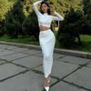 European-American Style 2025 Fall/Winter Sexy Wrap Crop Top & Skirt Set: Unique Fashion for Women