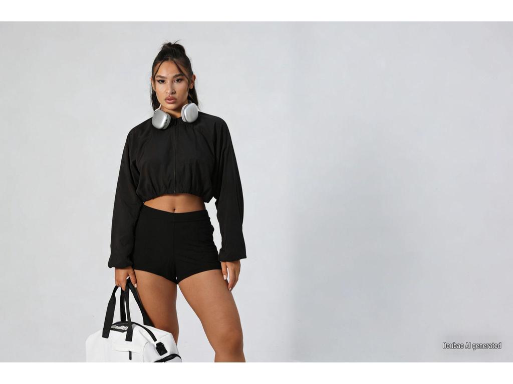 Кросс-бордер АЛО Кардиган с воротником-стойкой Защита от солнца Двухслойные Брюки Платье Набор для йоги