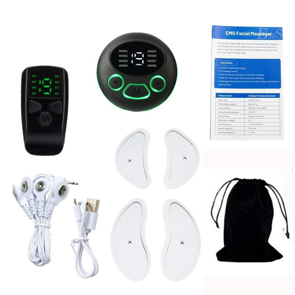 Новый трансграничный массажер для лица EMS, импульсный низкочастотный косметический инструмент в форме полумесяца, V-образный стимулятор мышц лица, подтягивающий лицо