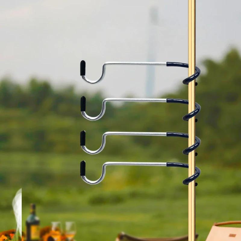 Tent Pole Hook Tent S-shaped Hook Universal Pig Tail Lantern Hook Stainless Steel Light Hanger Outdoor Camping Accessories